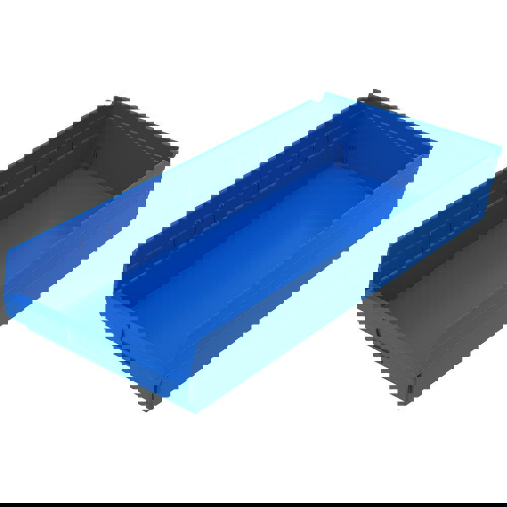 Plastic Hopper Shelf Bin: Blue